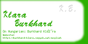 klara burkhard business card